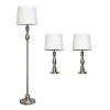 All The Rages Elegant Designs 3-pc. Lamp Set In Silver