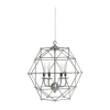 All The Rages Elegant Designs 4 Light Hexagon Industrial Rustic Brushed Nickel Pendant Light In Silver
