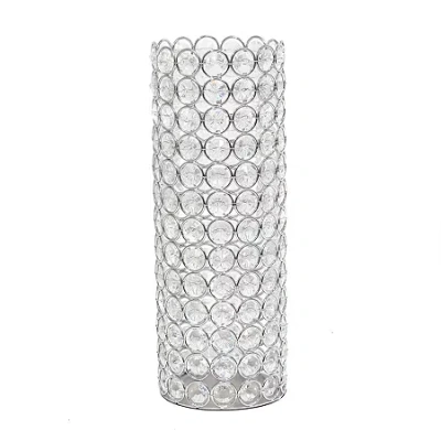 All The Rages Elegant Designs Chrome Elipse Crystal Vase In Silver