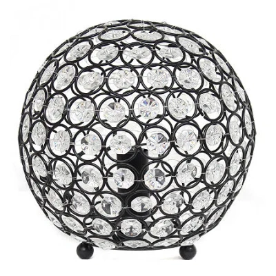 All The Rages Elegant Designs Elipse 8 Inch Crystal Ball Sequin Metal Table Lamp In Brown