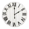 All The Rages Elegant Designs Handsome 21" Rustic Farmhouse Wood Wall Clock In White