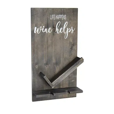 All The Rages Elegant Designs Lucca Wall Mounted Wine Bottle Holder In Gray