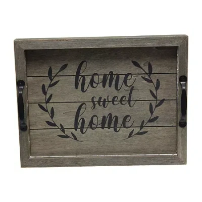 All The Rages Elegant Designs Salento Rectangular Led Decorative Tray In Gray