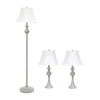 All The Rages Elegant Designs Traditionally Crafted With Shades 3-pc. Lamp Set In Gray