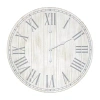 All The Rages Elegant Designs Wood Plank 23" Large Rustic Coastal Wall Clock In White