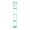 All The Rages Etagere Storage Floor Lamp With 2 Usb And 1 Outlet In Blue