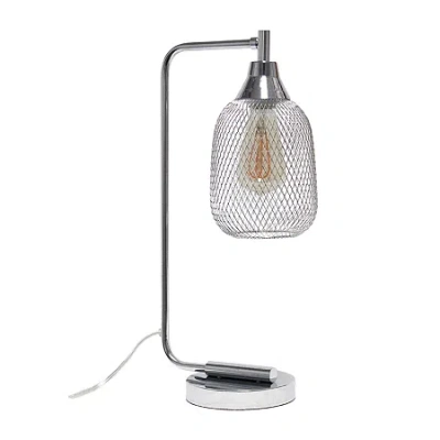 All The Rages Industrial Mesh Desk Lamp In Silver