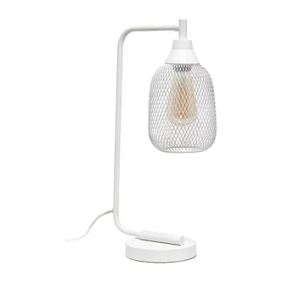 All The Rages Industrial Mesh Desk Lamp In White