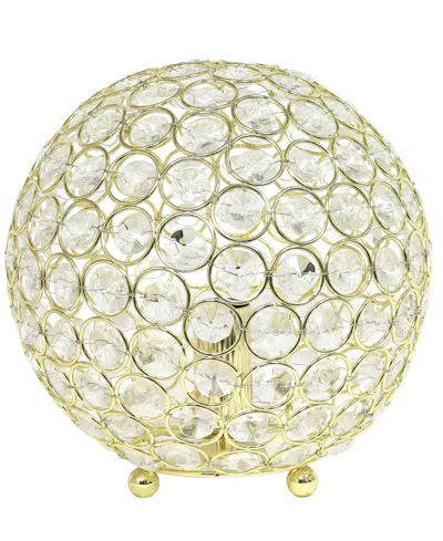All The Rages Lalia Home Elipse 8" Metal Crystal Orb Table Lamp In Gold