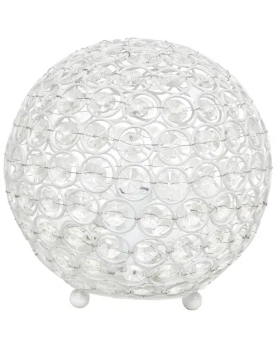 All The Rages Lalia Home Elipse 8" Metal Crystal Orb Table Lamp In White