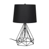 All The Rages Lalia Home Geometric Wired Table Lamp With Fabric Shade In Black