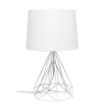 All The Rages Lalia Home Geometric Wired Table Lamp With Fabric Shade In White
