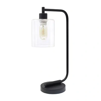 All The Rages Lalia Home Glass Shade Modern Desk Lamp In Black