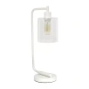 All The Rages Lalia Home Glass Shade Modern Desk Lamp In White