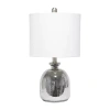 All The Rages Lalia Home Hammered Glass Jar With Linen Shade Glass Table Lamp In White