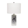 All The Rages Lalia Home Marbleized With White Fabric Shade Concrete Table Lamp In White