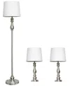 All The Rages Lalia Home Morocco Classic 3 Piece Metal Lamp Set In Brushed Steel