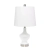 All The Rages Lalia Home Paseo With White Fabric Shade Glass Table Lamp In White