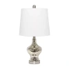 All The Rages Lalia Home Paseo With White Fabric Shade Glass Table Lamp In Silver