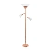 All The Rages Lalia Home Scalloped Glass Shades With 2 Reading Lights Torchiere Floor Lamp In Pink