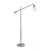 All The Rages Lalia Home Swing Arm Floor Lamp With Clear Glass Cylindrical Shade In Silver