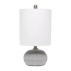All The Rages Lalia Home Thumbprint With White Fabric Shade Concrete Table Lamp In Gray
