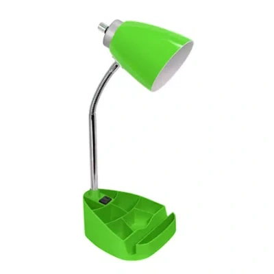 All The Rages Limelights Gooseneck Organizer Desk Lamp With Ipad Tablet Stand Book Holder And Charging Outlet In Green