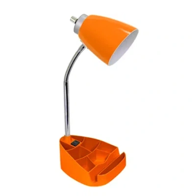 All The Rages Limelights Gooseneck Organizer Desk Lamp With Ipad Tablet Stand Book Holder And Charging Outlet In Orange
