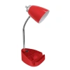 All The Rages Limelights Gooseneck Organizer Desk Lamp With Ipad Tablet Stand Book Holder And Charging Outlet In Red