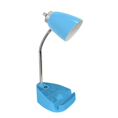 All The Rages Limelights Gooseneck Organizer Desk Lamp With Ipad Tablet Stand Book Holder And Usb Port In Blue