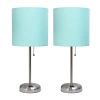 All The Rages Limelights Stick Lamp With Charging Outlet 2pc Table Lamp Set In Blue