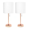 All The Rages Limelights Stick Lamp With Charging Outlet 2pc Table Lamp Set In Brown