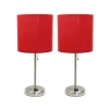 All The Rages Limelights Stick Lamp With Charging Outlet 2pc Table Lamp Set In Red