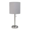 All The Rages Limelights Stick Lamp With Charging Outlet Table Lamp In Gray