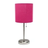 All The Rages Limelights Stick Lamp With Usb Charging Port And Fabric Shade In Pink