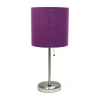 All The Rages Limelights Stick Lamp With Usb Charging Port And Fabric Shade In Purple