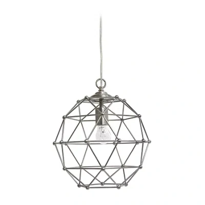 All The Rages Metal Hexagon Shape Pendant Light In Silver