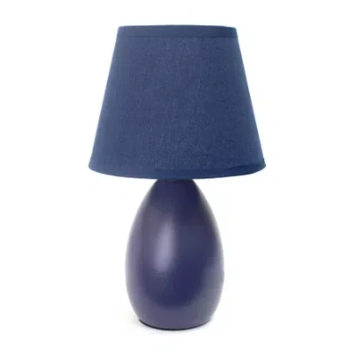 All The Rages Mini Oval Egg Ceramic Table Lamp In Blue
