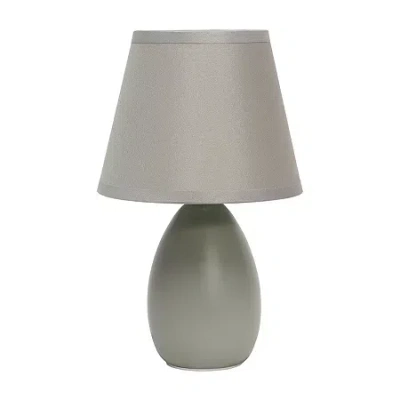 All The Rages Mini Oval Egg Ceramic Table Lamp In Gray