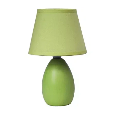 All The Rages Mini Oval Egg Ceramic Table Lamp In Green