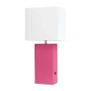 All The Rages Modern Leather Table Lamp With Usb In Pink