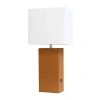 All The Rages Modern Leather Table Lamp With Usb In Sand