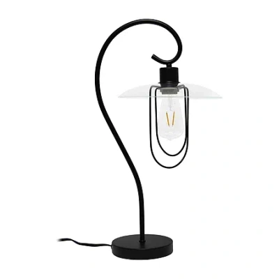All The Rages Modern Metal Scroll Table Lamp In Black