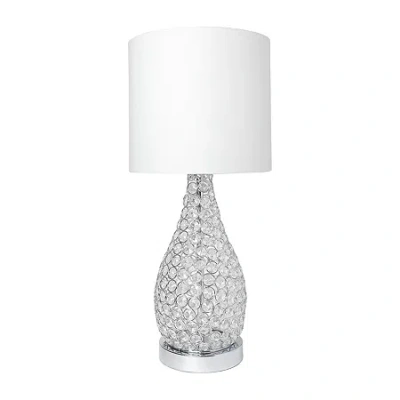 All The Rages Pin Shaped Crystal Chrome Metal Table Lamp In Silver