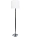 All The Rages Simple Designs Brushed Nickel Drum Shade Floor Lamp In White
