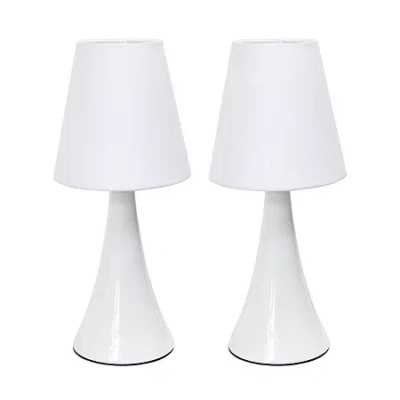 All The Rages Simple Designs Chrome Mini Basic Table Lamp In White