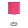 All The Rages Simple Designs Chrome Mini Basic Table Lamp With Fabric Shade In Pink