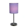 All The Rages Simple Designs Chrome Mini Basic Table Lamp With Fabric Shade In Purple