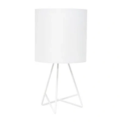 All The Rages Simple Designs Down To The Wire With Fabric Shade Metal Table Lamp In White