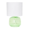 All The Rages Simple Designs Fabric Shade Glass Table Lamp In Green